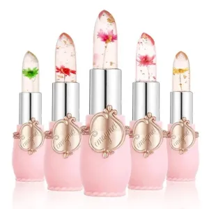 3 Pieces Flower Jelly Waterproof Moisturizing Nourishing Lip Balm