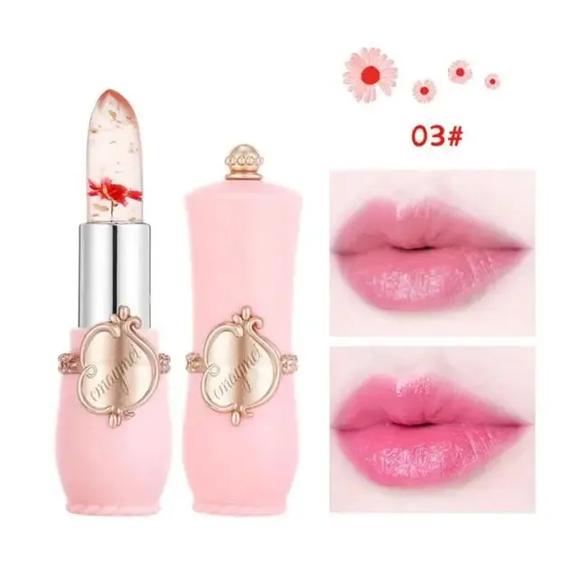 3 Pieces Flower Jelly Waterproof Moisturizing Nourishing Lip Balm