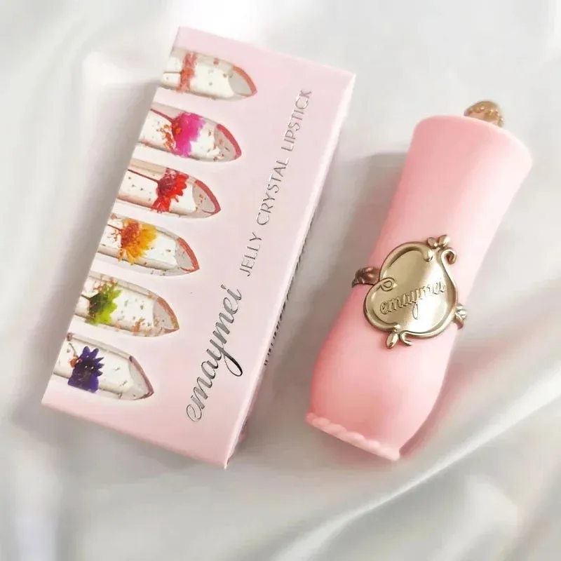 3 Pieces Flower Jelly Waterproof Moisturizing Nourishing Lip Balm