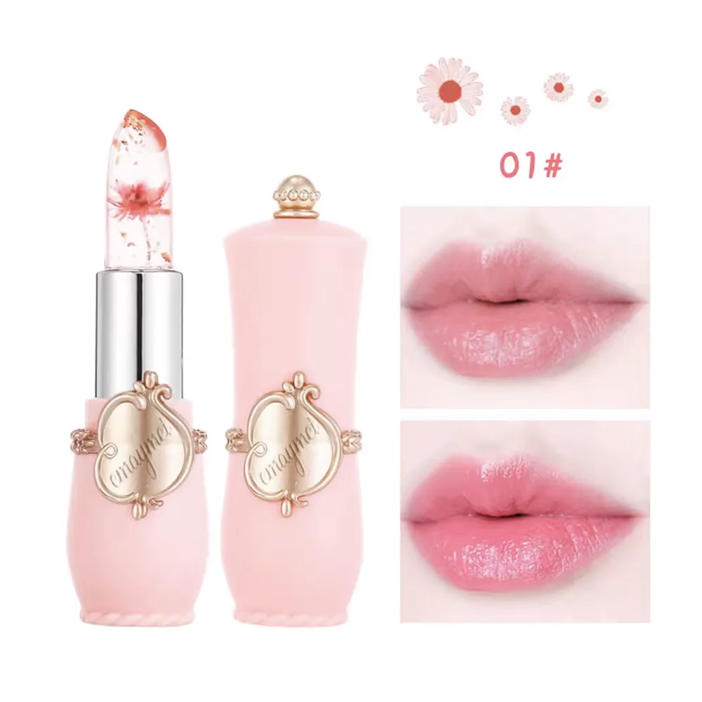 3 Pieces Flower Jelly Waterproof Moisturizing Nourishing Lip Balm