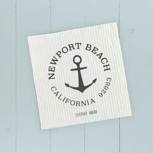 Anchor w/ City and State - Swedish Dish Cloth