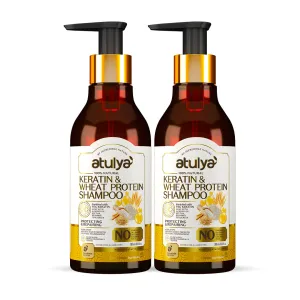 Atulya Keratin & Wheat Protein Shampoo Combo - 300ml each (Pack of 2) (Buy 5 Products & Get Rs.500 Off)