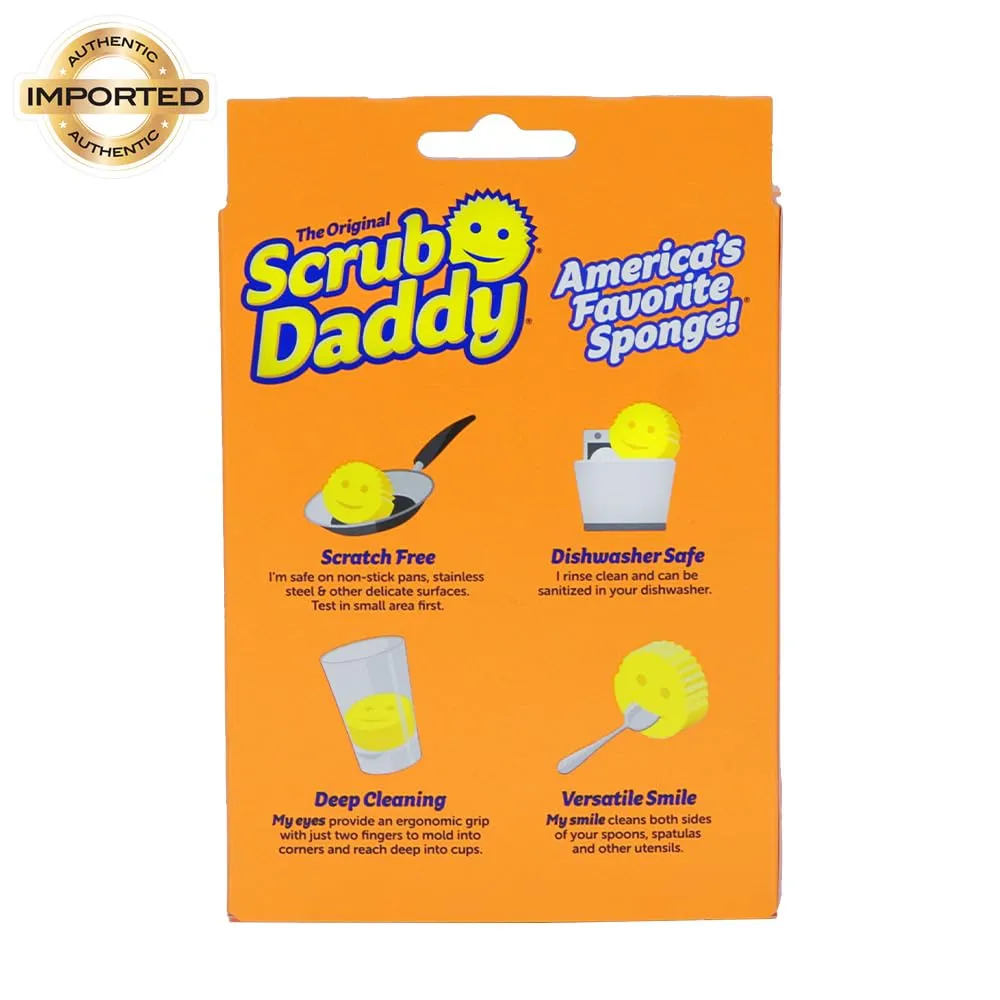 Cif The Original Scrub Daddy Cleaning Scrubber, Scratch-Free Multipurpose Dish Washing & Home Cleaning Pad, Scrubbing Pad with FlexTexture & Odor-Resistant for Kitchen, House & Outside