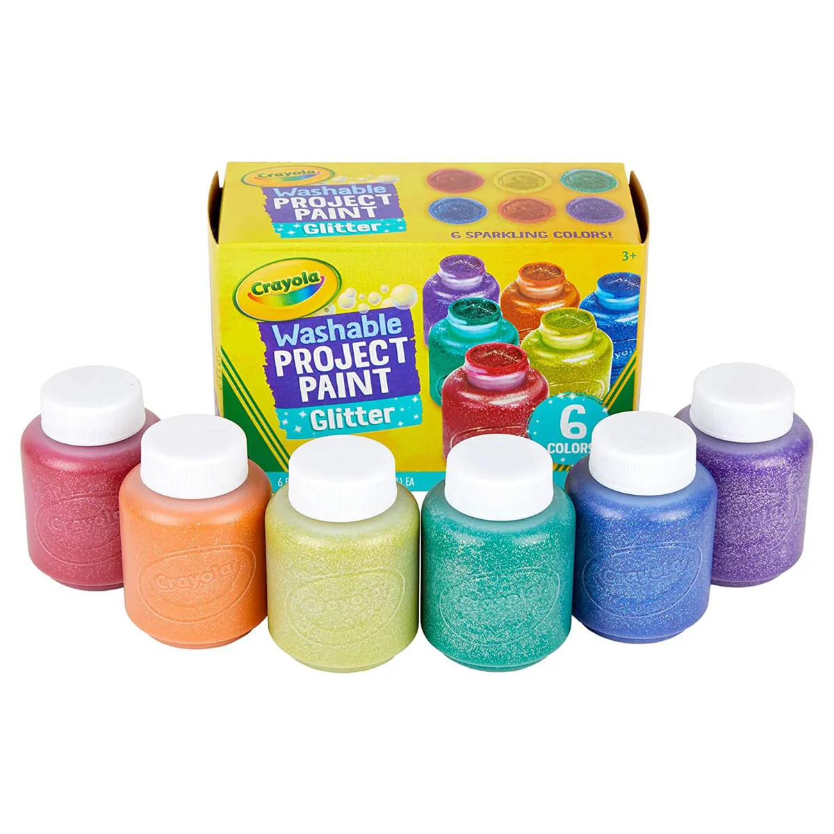 Crayola Washable Paint Glitter Colours Pack of 6