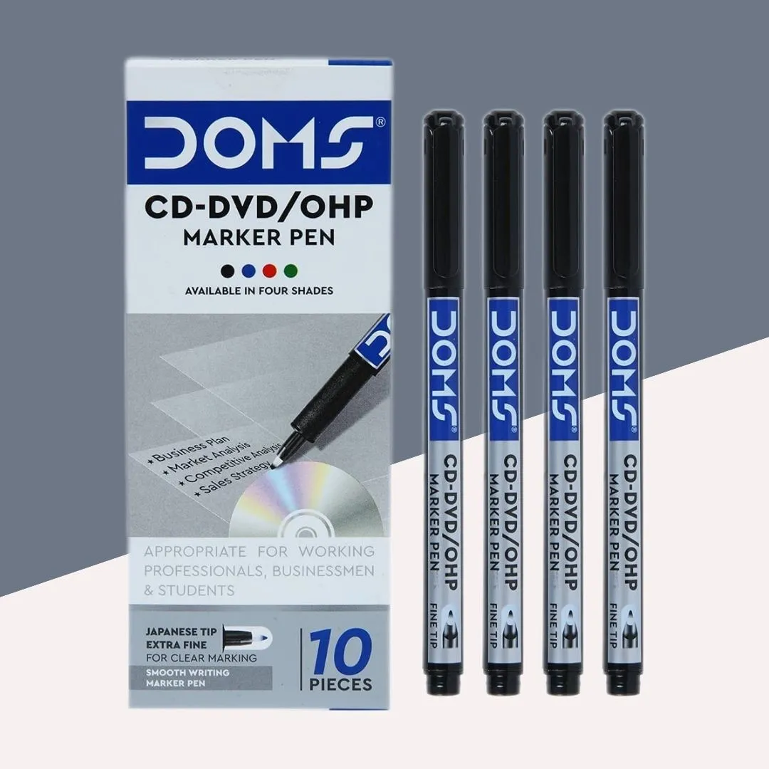 Doms CD DVD Marker - Black ( Pack Of 1 )