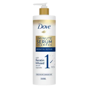 DOVE KERATIN REPAIR 1 MINUTE SERUM SHAMPOO 300ML