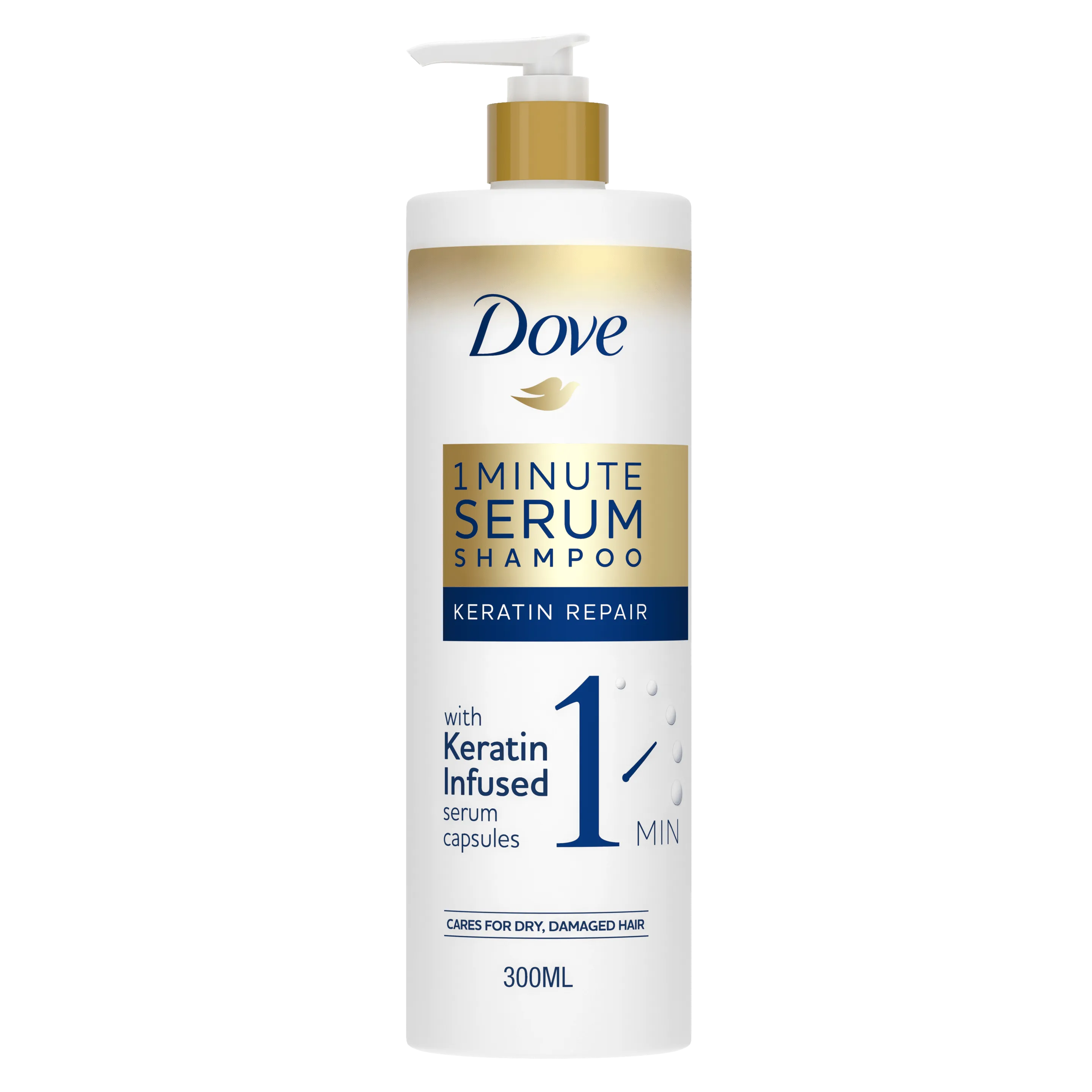 DOVE KERATIN REPAIR 1 MINUTE SERUM SHAMPOO 300ML