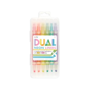 Dual Liner Double Ended Neon Highlighters - Set of 6