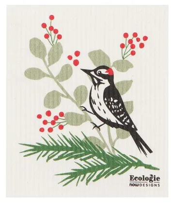 Forest Woodpecker Swedish Dishcloth