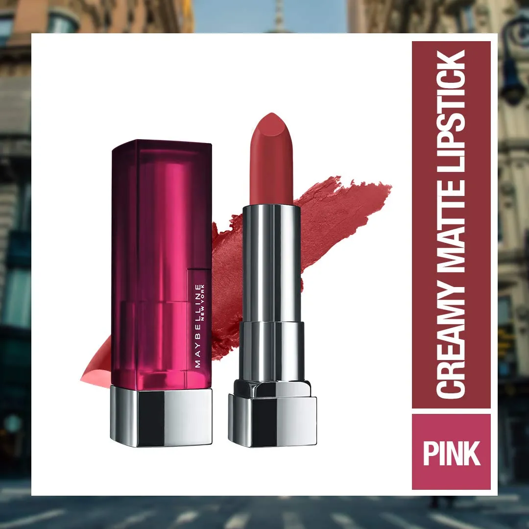 Maybelline New York Matte Lipstick, Intense Colour, Moisturised Lips, Color Sensational Creamy Matte, 807 Dried Rose, 3.9g