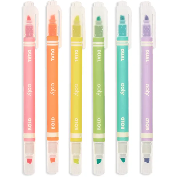 Ooly Dual Liner Double-Ended Highlighters - Set of 6