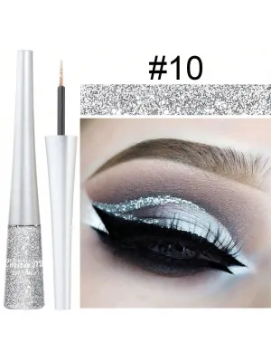 Pearl White Silver Color Liquid Glitter Eyeliner Sets Eyeliner Glitter Liquid Liners For Women Liquid Sparkly Glitter Eyeliner Delineador Con Glitter De Colores Para Ojos Colores