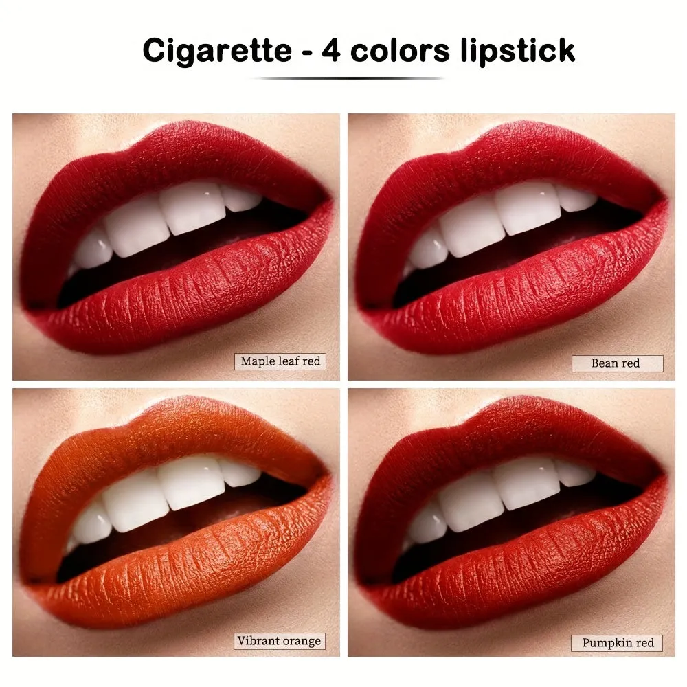 Pigmented Velvet Matte Lipstick Set  Easy Application  4Pack