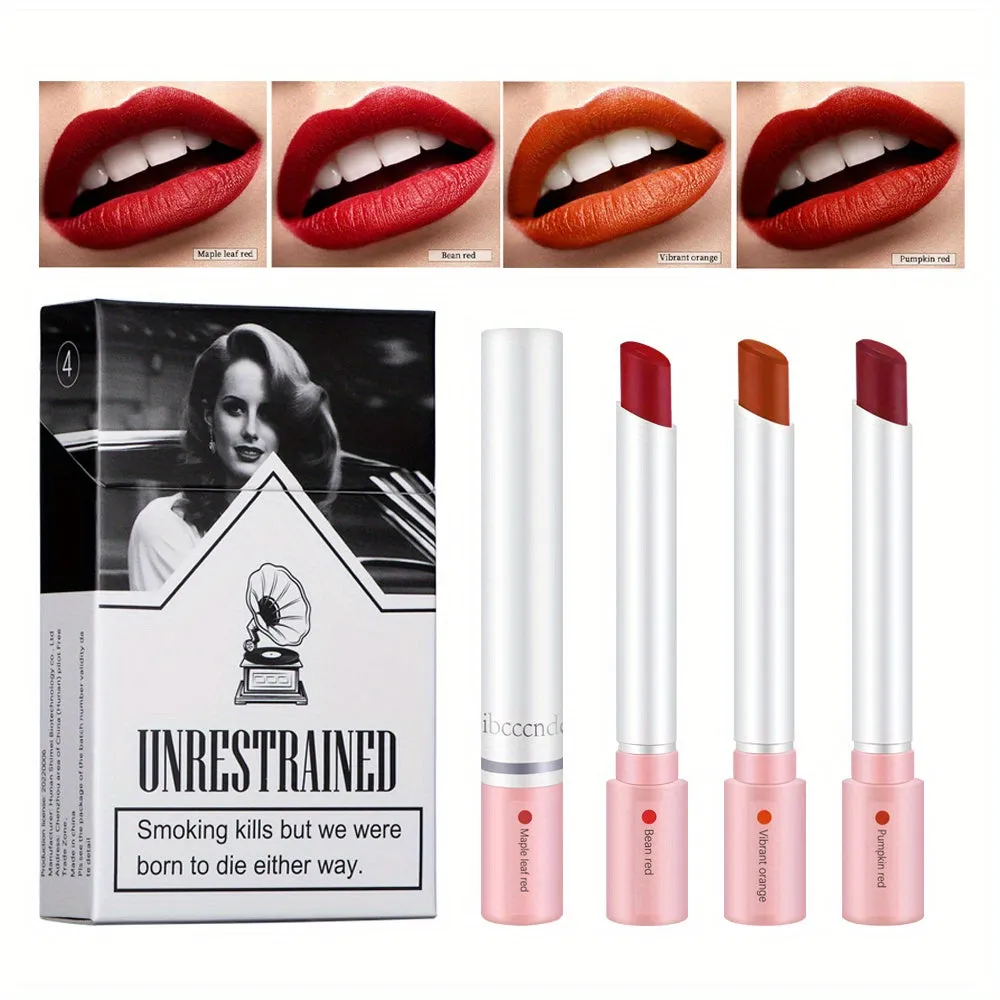 Pigmented Velvet Matte Lipstick Set  Easy Application  4Pack