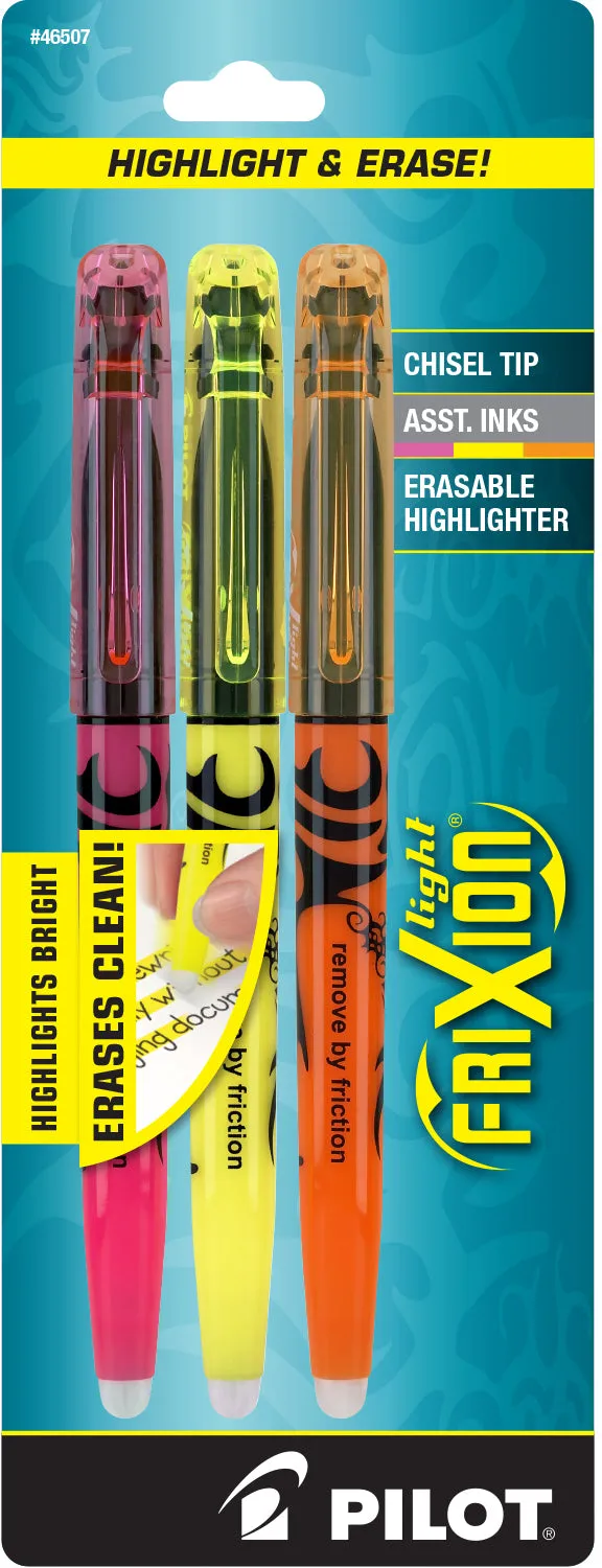 Pilot Frixion Light Highlighter with Erasable Ink 3pk