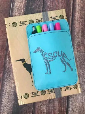 Planner Pocket Band - Dog Breed Word Art Rescue Greyhound Aqua