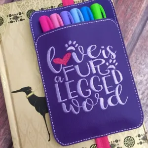 Planner Pocket Band - Love Is A Fur Legged Word Purple