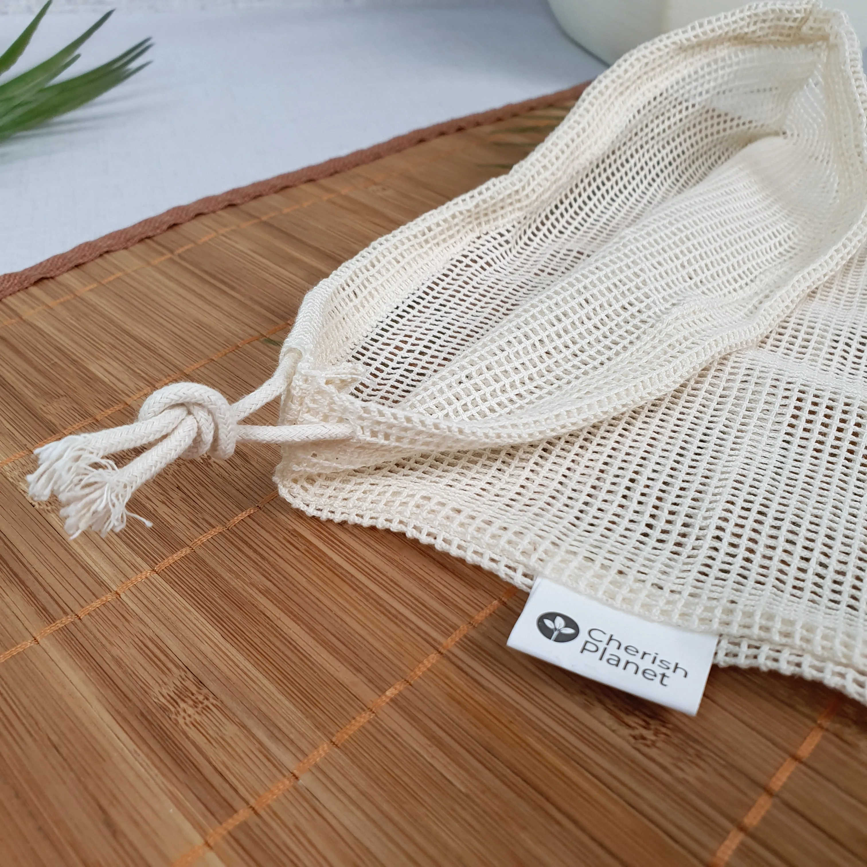 Reusable, Natural, Washable Drawstring Cotton Bags