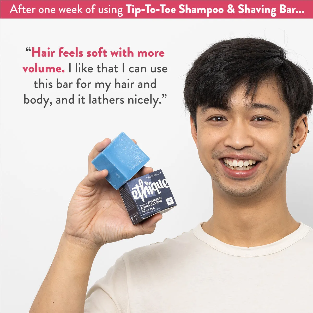 Tip-to-Toe™ 2-In-1 Solid Shampoo & Shaving Bar